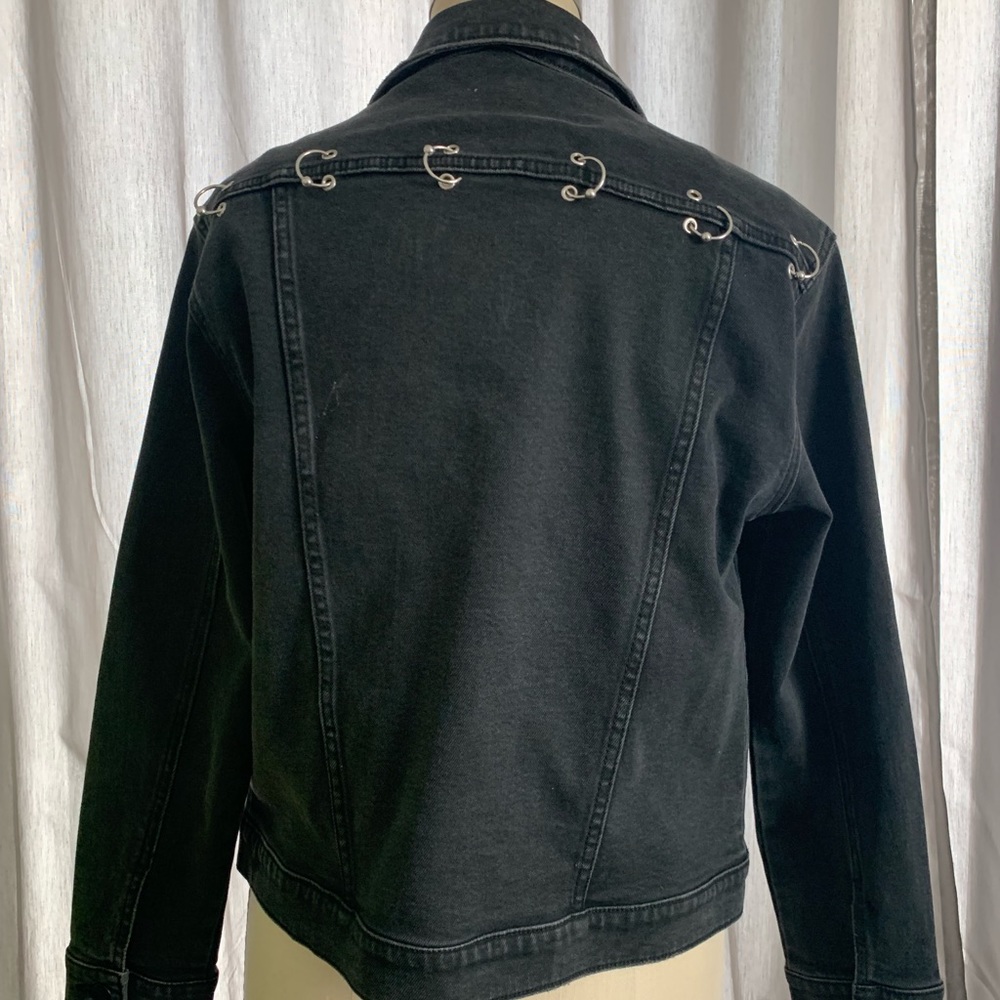 DENIM BLACK METAL RING JACKET - Picture 2 of 2